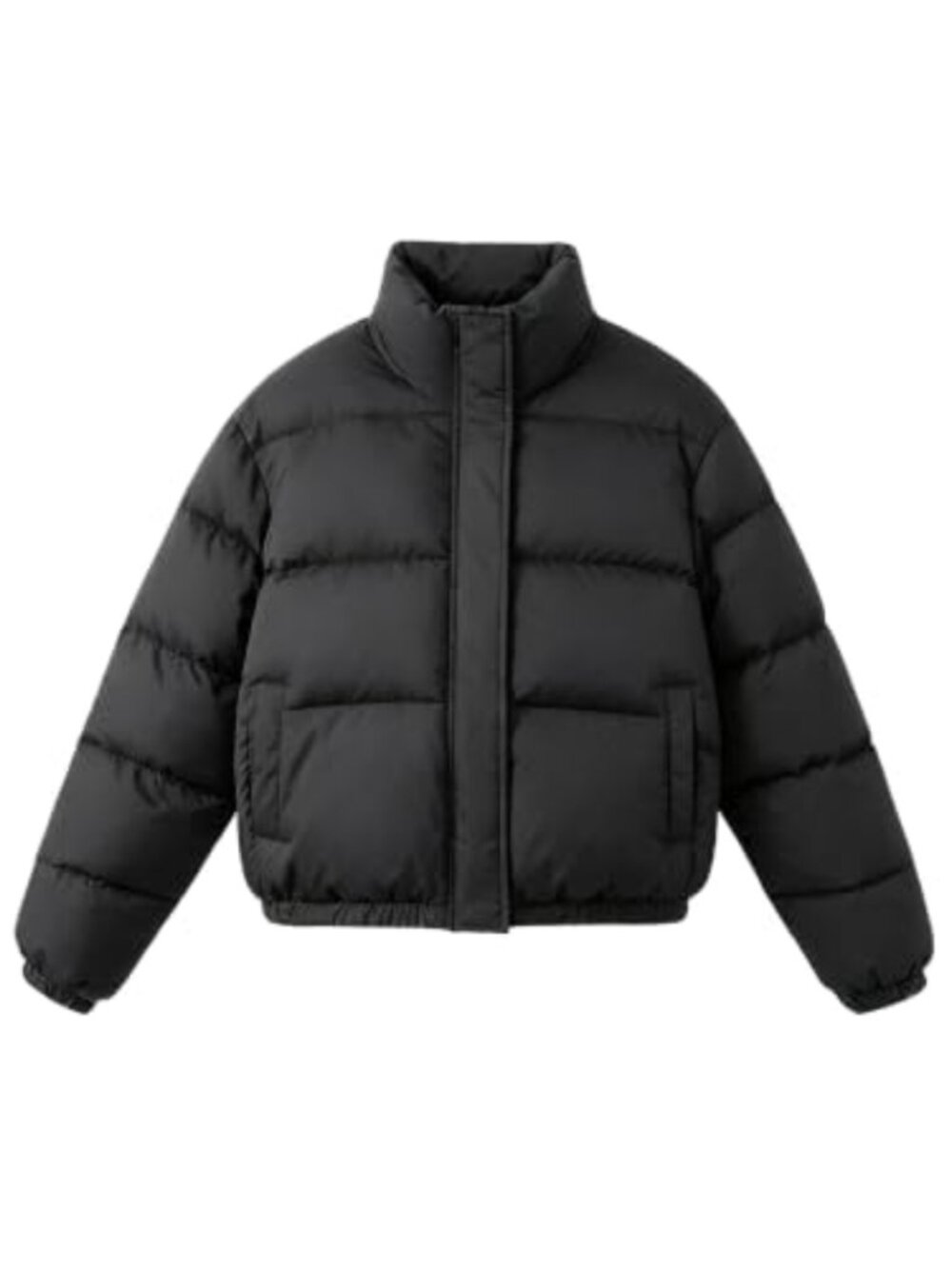 Womens Quilted Puffer Jacket Lightweight Cropped Zip Winter Coat